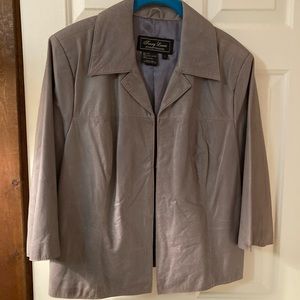 Terry Lewis Classic Luxuries gray leather jacket